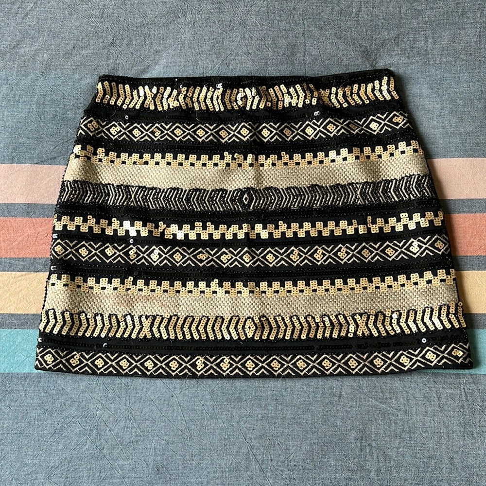 Black and Gold Sequin Skirt